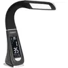 monzana Lampe de Bureau à LED Noir 4en1 Multifonction Lampe Calendrier Montre thermomètre Maison Lampe de Table Salon luminaire intérieur