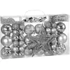 Casaria Lot de 66 boules de Noël Décorations pour sapin en plastique robuste Décoration de Noël intérieur extérieur Argent