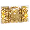 Casaria Lot de 66 boules de Noël Décorations pour sapin en plastique robuste Décoration de Noël intérieur extérieur Doré