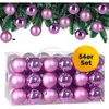 Casaria Lot de 54 boules de Noël en plastique robuste Décoration de Noël intérieur extérieur Décoration pour sapin rose