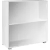 Deuba Étagère bibliothèque blanc 77 x 60 x 28 cm Meuble de rangement VELA 2 compartiments pour salon bureau chambre