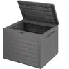 Casaria Coffre de rangement 190 L Gris Poignées latérales Malle de rangement Intérieur Extérieur Jardin Terrasse Balcon