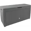 Casaria Coffre de Rangement Aspect polyrotin Gris Malle 310 litres Stockage Coussins avec roulettes Extérieur Jardin