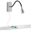 Knapstein Applique murale LED Milos nickel avec port de recharge USB