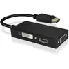 ICY BOX IB-AC1031 DisplayPort DVI-D + VGA (D-Sub) + HDMI Noir