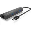 Icy Box UE330 - Adaptateur USB Type-C vers Gigabit + Hub