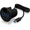 Generique ICY BOX IB-HUB1403 USB 3.2 Gen 1 (3.1 Gen 1) Type-A 5000 Mbit/s Noir - Neuf