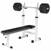 Banc de musculation pliable avec haltères et barres 38/70 kg Blanc / 3...