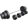 GORILLA SPORTS® Set de Barres d'Haltère - avec Disques de Poids 130kg, Ø 30 mm, 170cm, Fermoirs en Forme d'Étoile, Réglables-Barre