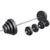 GORILLA SPORTS® Set de Barres d'Haltère - avec Disques de Poids, 100kg Ø 30 mm, 170cm, Fermoirs en Forme d'Étoile, Réglables-Barre