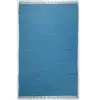 Theko Tapis réversible en coton - tissé à la main - Turquoise 40x60