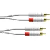 Cordial CFU0.9CC-SNOW - Câble audio 2 RCA mâles - 2 RCA mâles 90 cm blanc