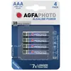 AgfaPhoto AGFA PHOTO - Pile - Platinum Alcaline AAA / LR03 - Pack de 4 - Bleu