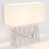 Holländer Lampe à poser Capri, angulaire, écru/argenté