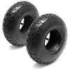 WILTEC Lot 2x Pneus 2x Chambres air Tondeuse autoportée 11x4.00-4 4PR Valve coudée Chariot Diable Jardin
