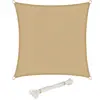 Voile d ombrage carré en hdpe.protection contre le soleil.5x5m sable