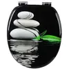 Woltu - Abattant de toilette en mdf avec charnière zinguée, Couvercle de wc, antibactérienne, 43, 2x37, 6cm, Pierre Noir