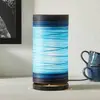 Woru Lampe à poser Julie enroulée avec fils, bleue
