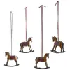 LOBERON Lot de 4 chevaux décoratifs Cory, marron (3.5 x 12 x 11cm)