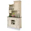 LOBERON Buffet Peteersham, blanc vieilli (50 x 100 x 210cm)