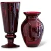 LOBERON Lot de 2 vases Darian, rouge (10.5 x 10.5 x 20.5cm)