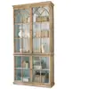 LOBERON Vitrine Garrard, marron vieilli/gris clair (40 x 120 x 231cm)