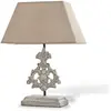 LOBERON Lampe à poser Poème, lin/blanc vieilli (15 x 35 x 46cm)