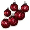 LOBERON Lot de 6 décorations de Noël Roubi, rouge (10cm)