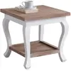 LOBERON Table basse Riverside, marron/blanc vieilli (50 x 50 x 50cm)