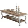 LOBERON Table basse Riverside, marron/blanc vieilli (45 x 130 x 42cm)