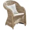 LOBERON Fauteuil Margate, marron/crème (75 x 65 x 90cm)