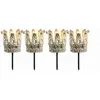LOBERON Lot de 4 photophores à piquer Melina, argenté vieilli (14cm)