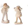 LOBERON Lot de 2 figurines Gers, crème (3.5 x 6 x 12cm)
