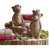 LOBERON Lot de 2 oursons décoratifs Bonnal, marron vieilli (7 x 8 x 13cm)