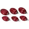 LOBERON Lot de 6 boules de Noël Blavet, rouge vieilli (10cm)