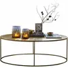 LOBERON Table basse Leron, or vieilli (61 x 104 x 36cm)