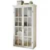 LOBERON Vitrine Keanu, blanc vieilli (39 x 86 x 159cm)