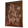 LOBERON Panneau décoratif Verrand, marron/blanc (2.5 x 46 x 61cm)