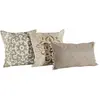 Loberon Lot de 3 Housses de Coussin Emelin - Coton - H/L env. 40/40 cm - crème