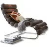 LOBERON Fauteuil Davyss, marron foncé (120 x 64 x 85cm)