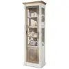 LOBERON Vitrine Coverton, marron vieilli/blanc vieilli (40.5 x 66.5 x 199cm)