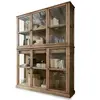 Vitrine Blaise, marron vieilli (40 x 170 x 220cm)