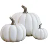 LOBERON Lot de 3 citrouilles Elrik, blanc (19cm)