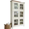 LOBERON Vitrine Yukon, blanc vieilli (31 x 93.5 x 175.5cm)