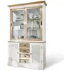 LOBERON Armoire Moosehide, blanc vieilli/marron (41 x 126 x 201cm)
