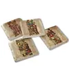 Loberon Lot de 4 dessous de verres Cantois, multicolore (10 x 10 x 5cm)