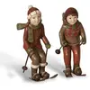 LOBERON Lot de 2 figurines Bibury, rouge/vert (7 x 5 x 13cm)