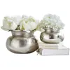 LOBERON Lot de 2 vases Clément, argenté vieilli (15.5cm)