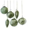 Loberon Lot de 6 décorations de Noël Silverhill, vert vieilli (10cm)
