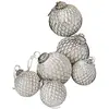 Loberon Lot de 6 décorations de Noël Maélys, blanc vieilli (10cm)